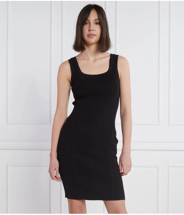 Женское платье-мини Slim Fit Calvin Klein, черный — фото 3