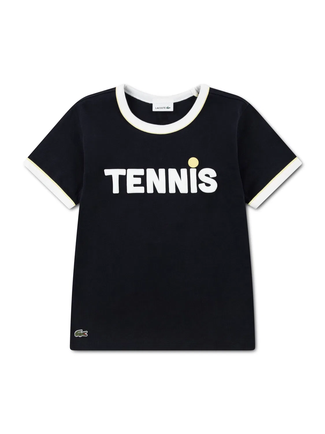 Футболка с принтом Lacoste Black Tennis Ringer, черный