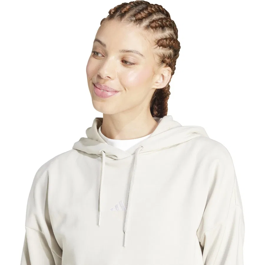 Женский худи с капюшоном из французского футера adidas Sportswear Essentials Small Logo French Terry Hoodie, Серый — фото 3