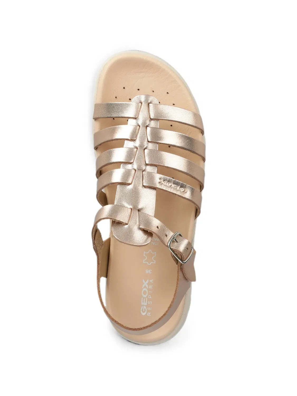 Сандалии Soleima с эффектом металлик Geox Kids, золотистый — фото 4
