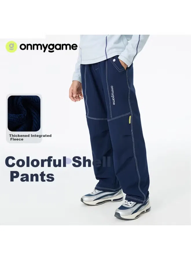 Штаны утепленные с длинным рукавом Boys autumn winter fleece lined long pants new warm water-repellent green coffee 140 Onmygame