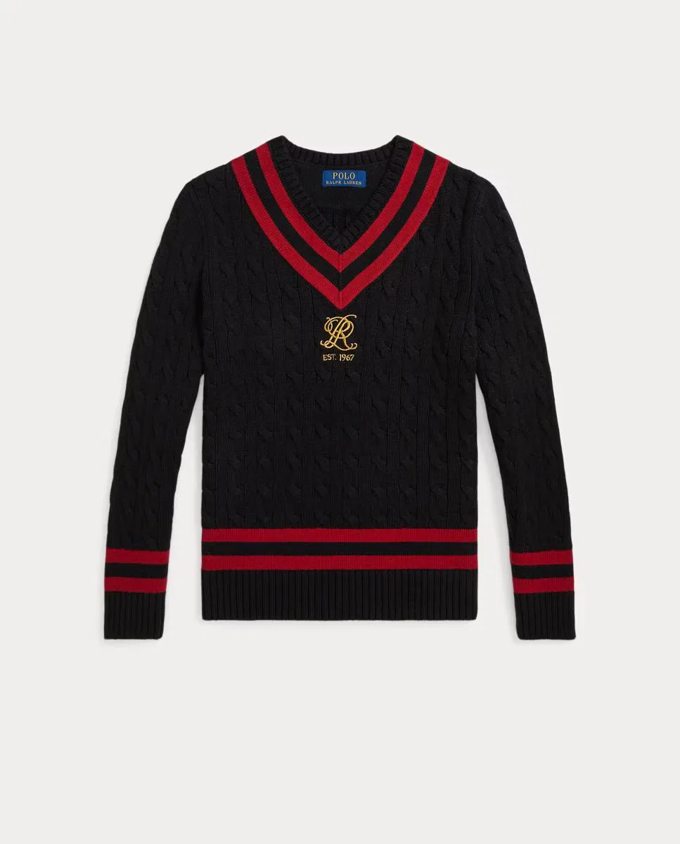 Джемпер с вышивкой, Unisex Críquet Logotipo, Polo Ralph Lauren, черный — фото 4