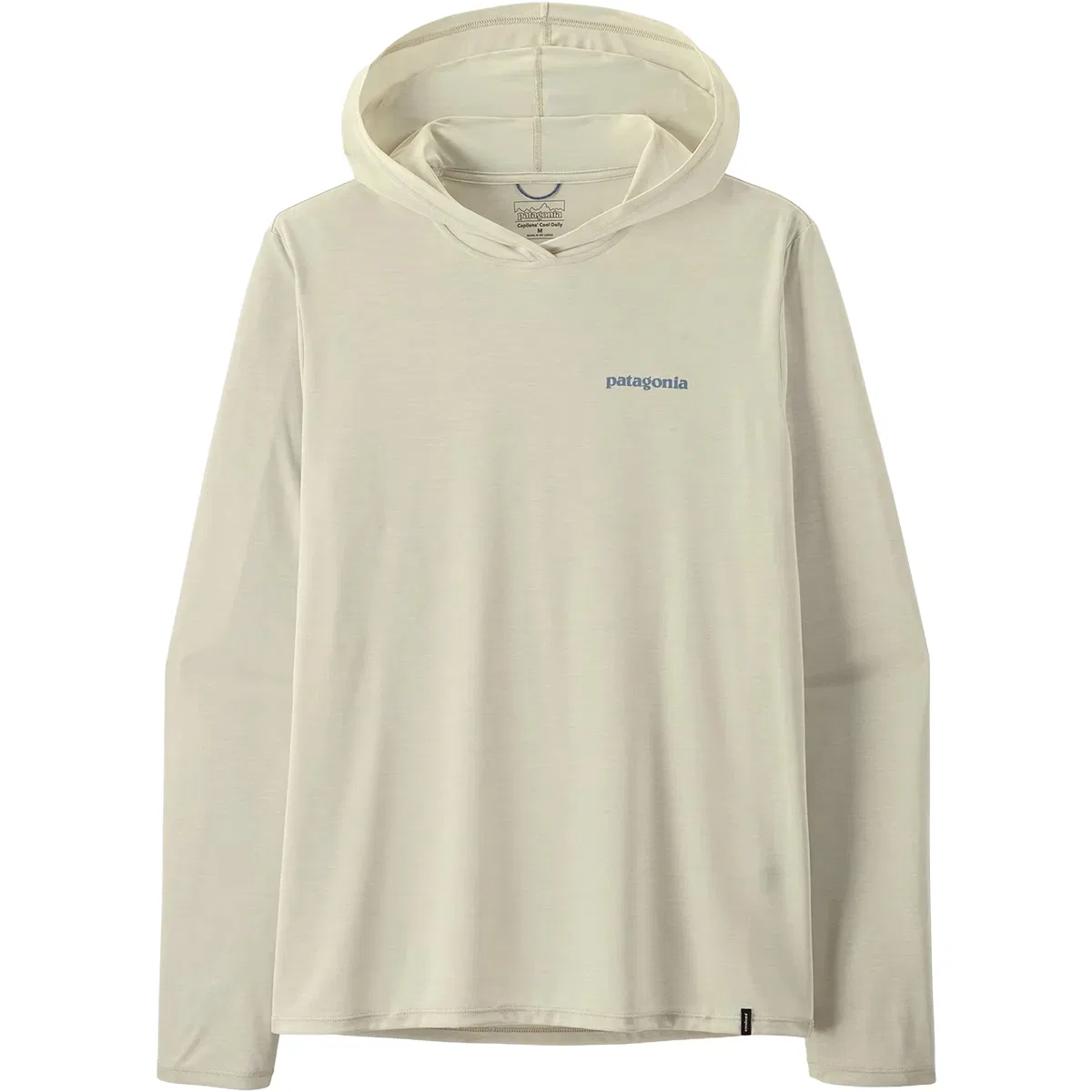 Мужская легкая худи с принтом Patagonia Capilene Cool Boardshort Logo Daily Hoodie, Dyno White — фото 2