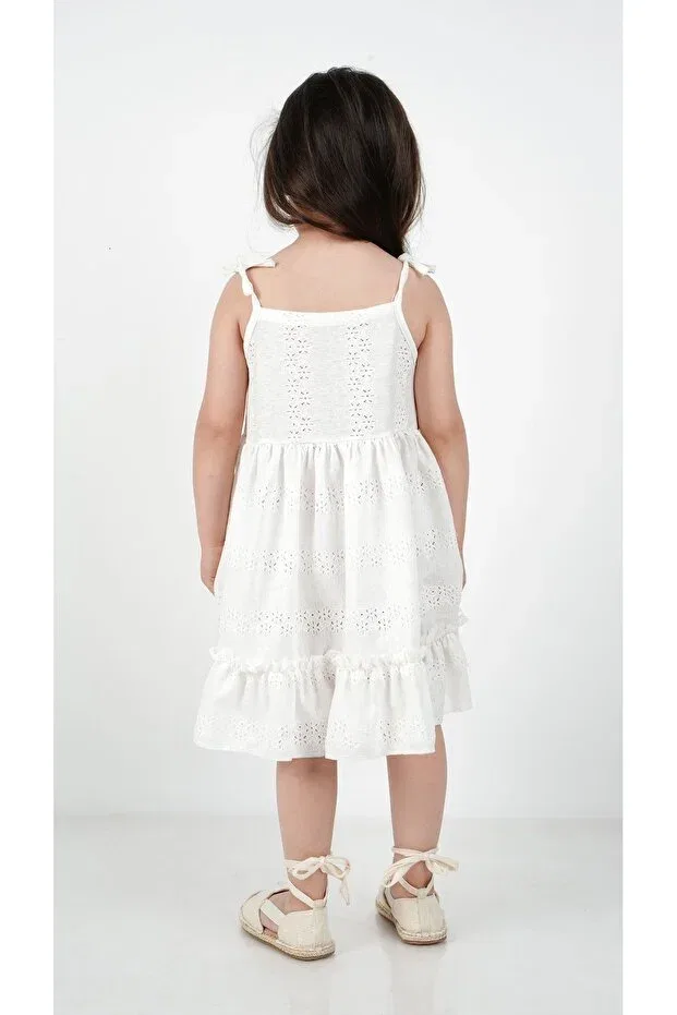 Детское платье для девочек хлопковое C.C.L. Coccolin Kids Baby Clup, White — фото 3
