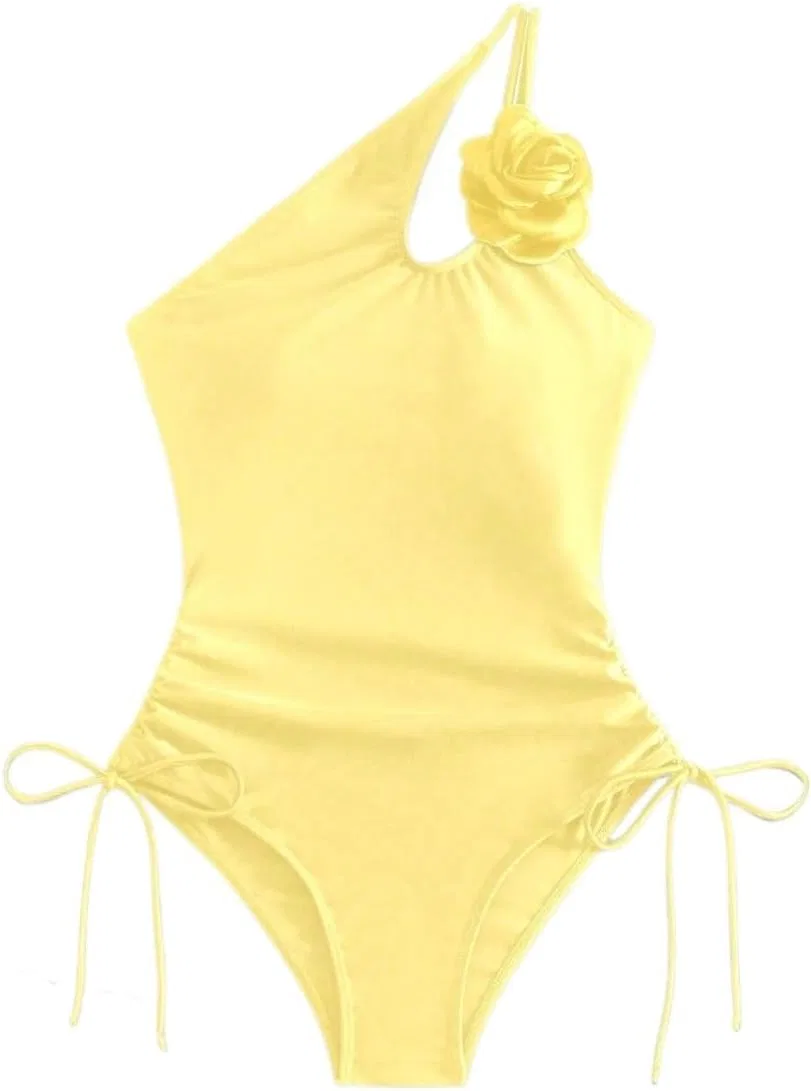 Женский цельнокроеный купальник с открытой спиной Monokini, Yellow