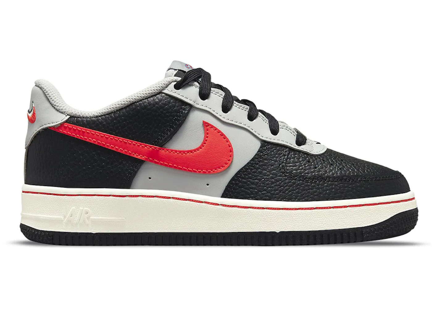 Детские кроссовки с принтом Nike Air Force 1 Low '07 LV8 Nike, Black/Grey Fog/Sail/Chile Red