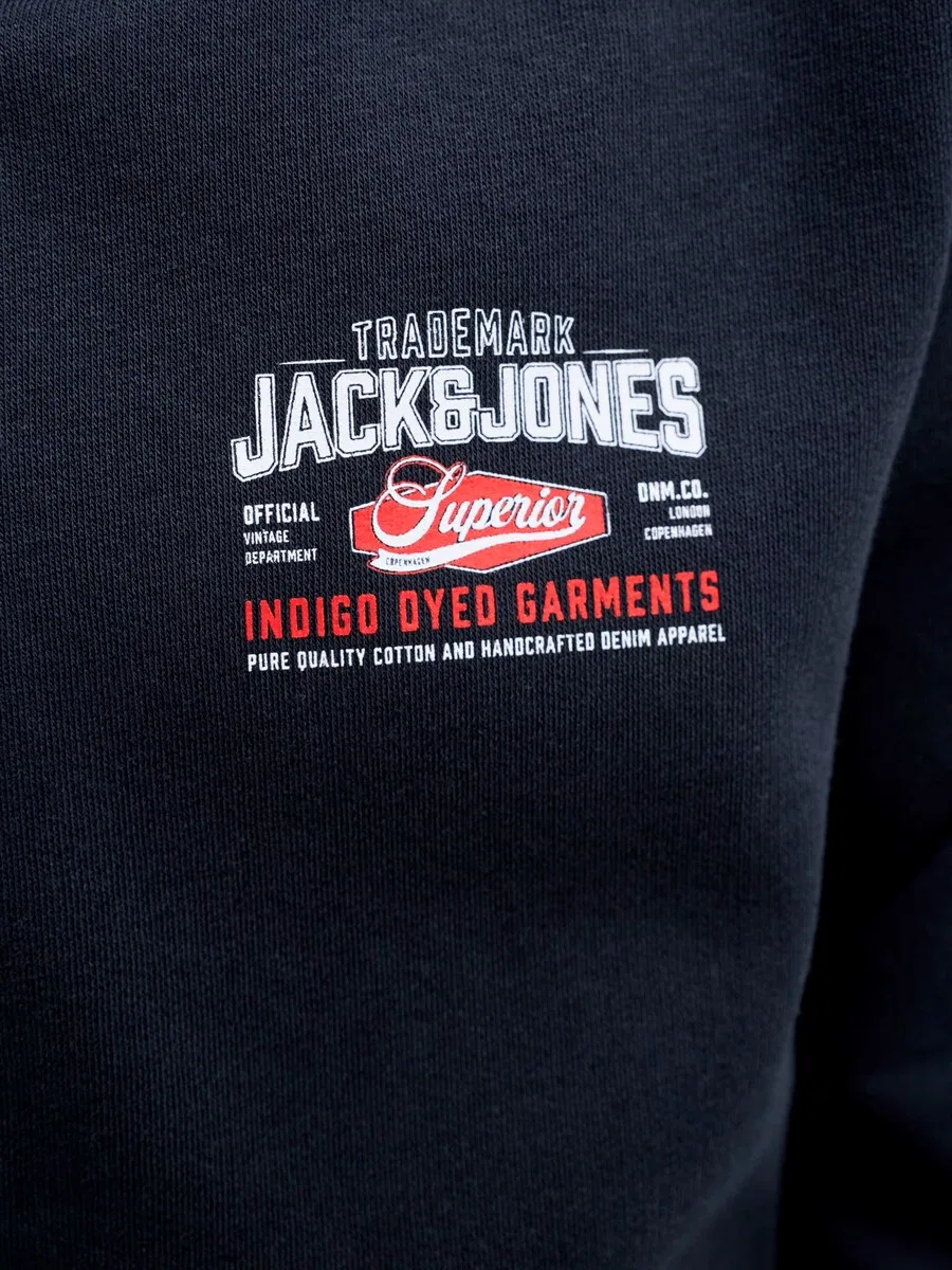 Детская толстовка на молнии Jack & Jones Junior, темно-синяя — фото 3