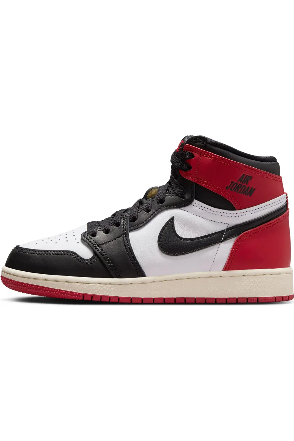 Детские баскетбольные кроссовки высокие Air Jordan 1 Retro High OG Jordan, черный/красный/белый — фото 2