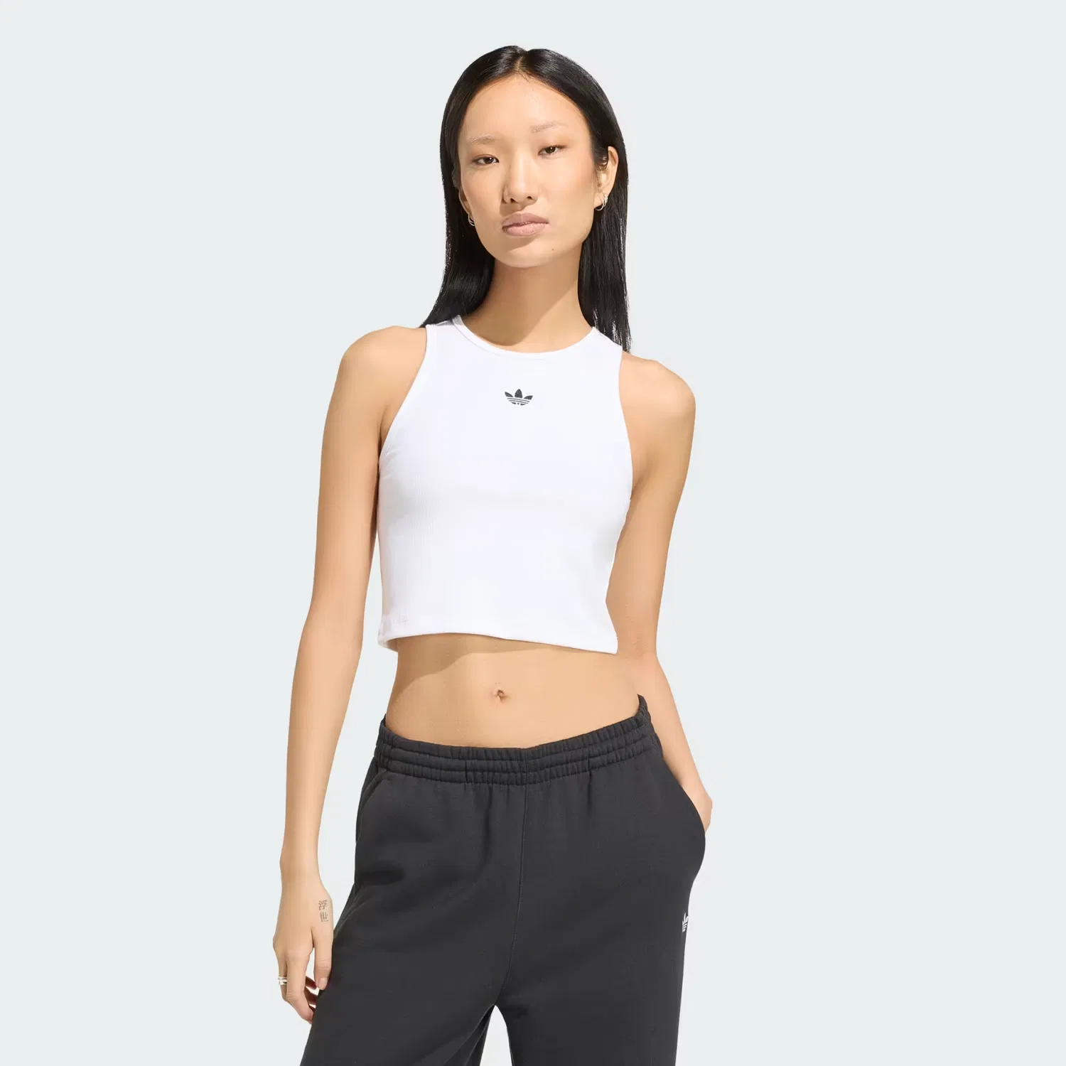 Женская приталенная майка Essentials Rib Adidas Originals, белый