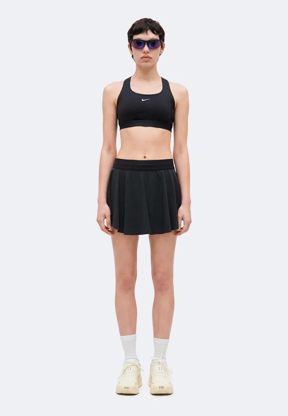 Юбка-Шорты Swift - спортивная юбка Nike Performance, Black/Illusion Green — фото 2