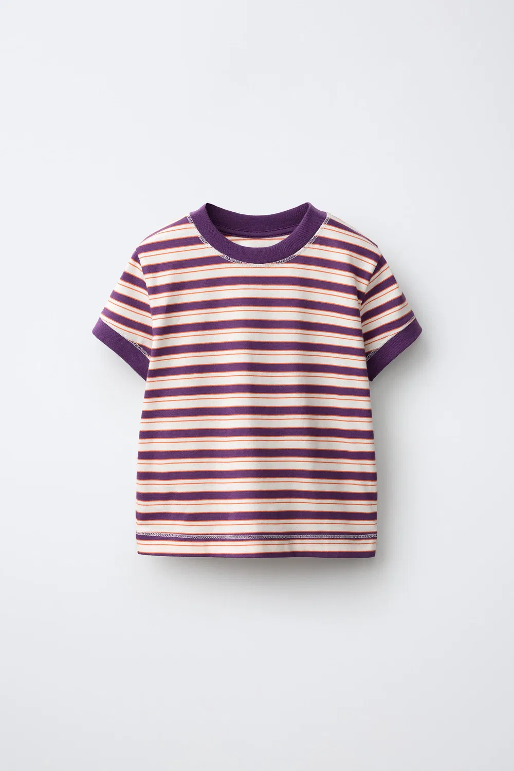 Полосатая футболка ZARA, Purple