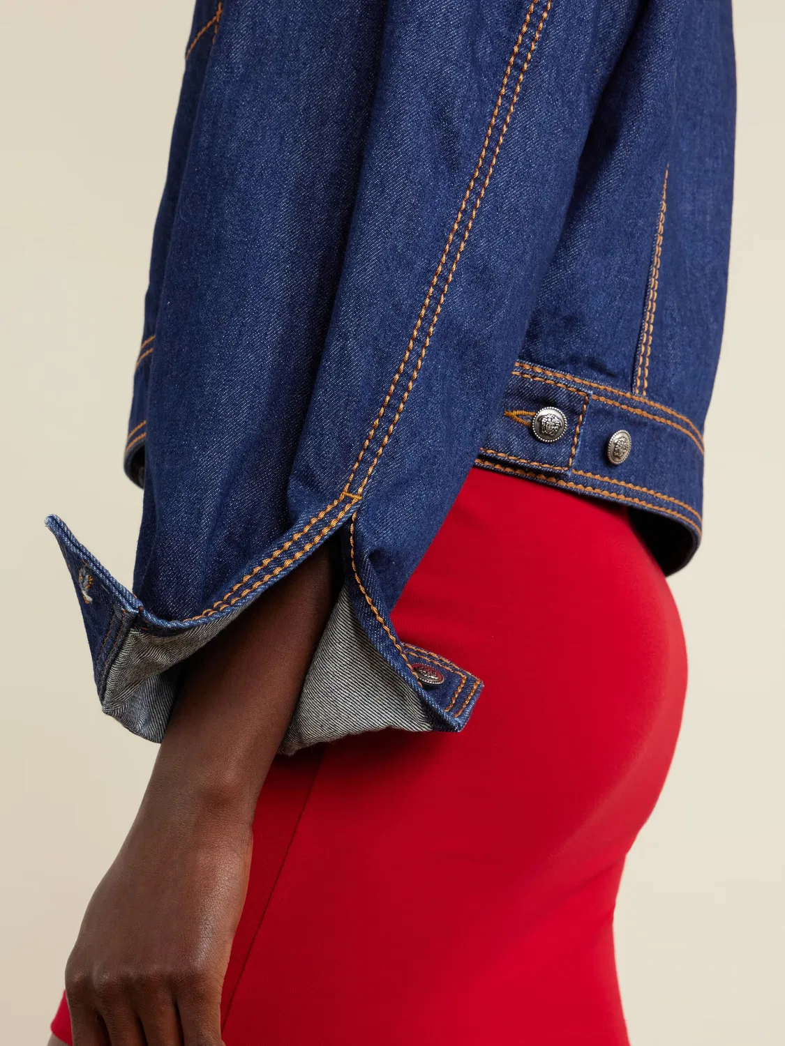 Джинсовая хлопковая куртка Versace, Dark Denim — фото 4
