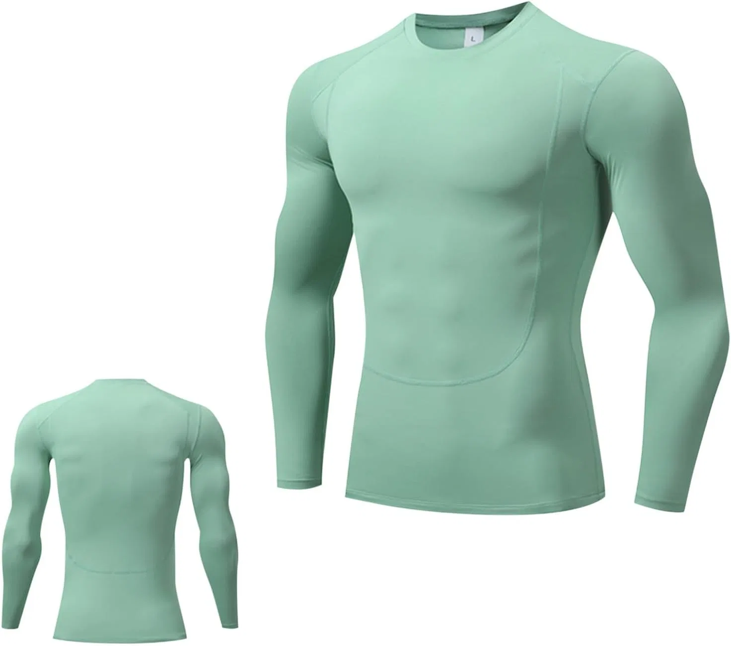 Мужская длинная футболка с круглым вырезом Crew Neck Athletic, Mint Green