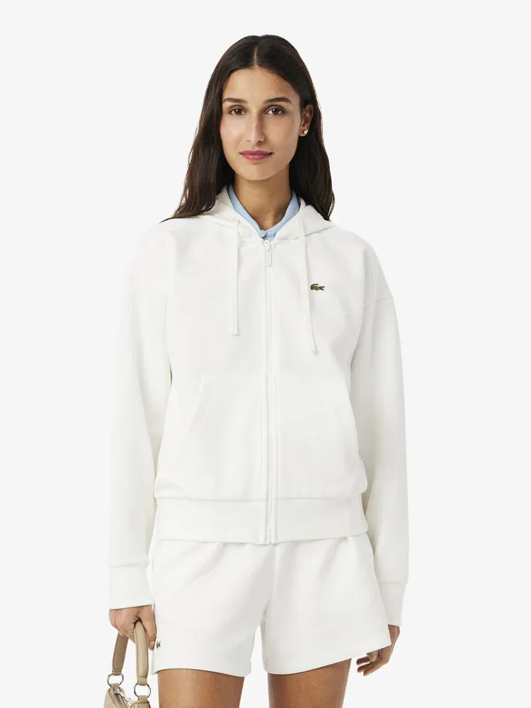 Свитшот LACOSTE White с капюшоном