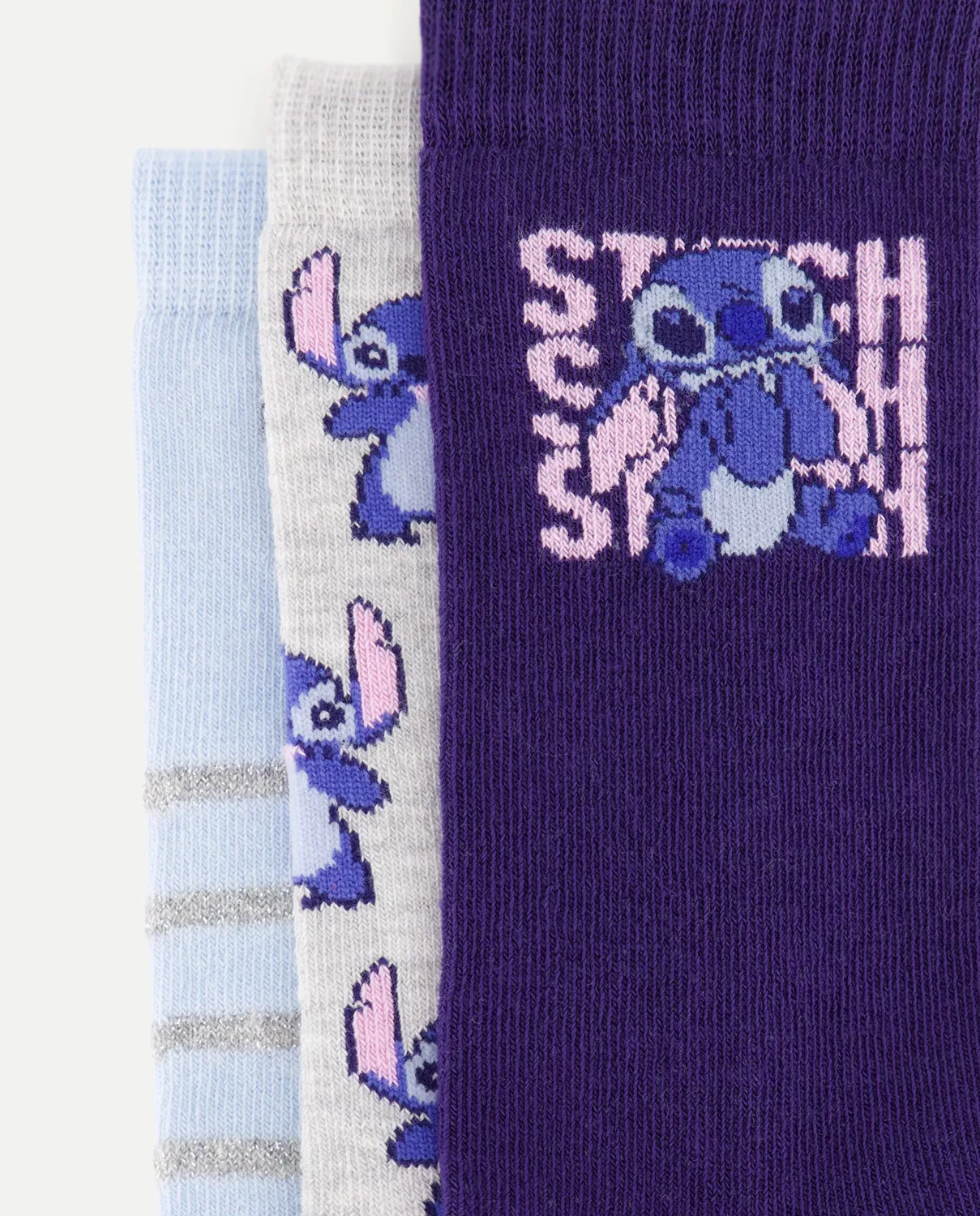 Детские носки для девочек с принтом STITCH Cotton Juice, Azul Marino — фото 2