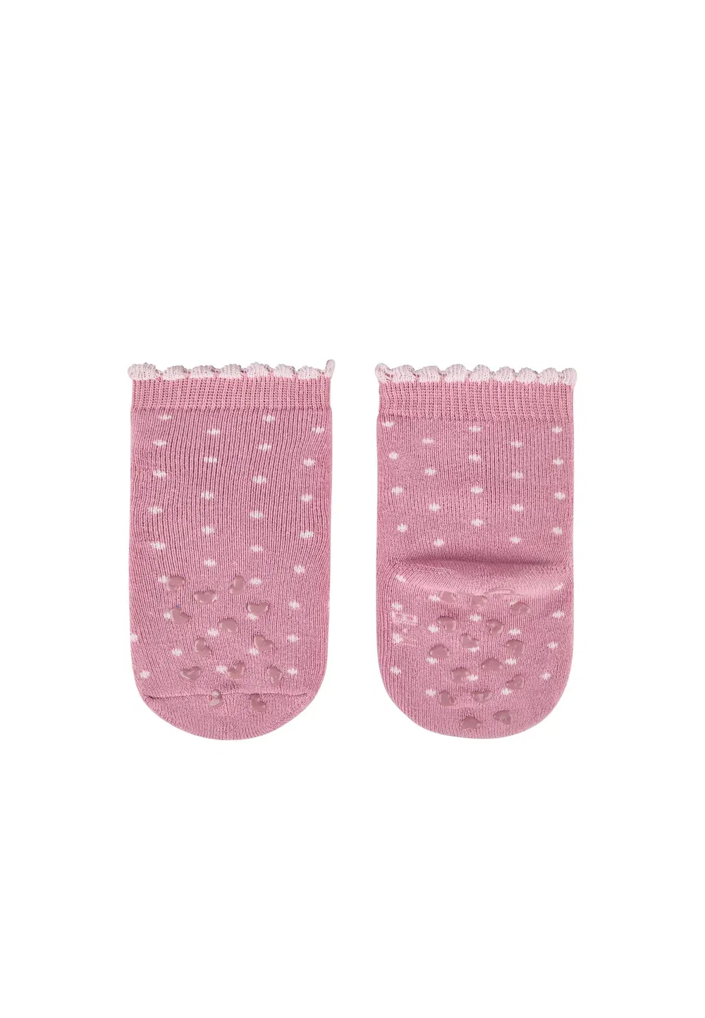 Abs krabbelsocken 2er Pack blumen und pünktchen mit Innenfrottee - носки Sterntaler, Puderrosa — фото 3