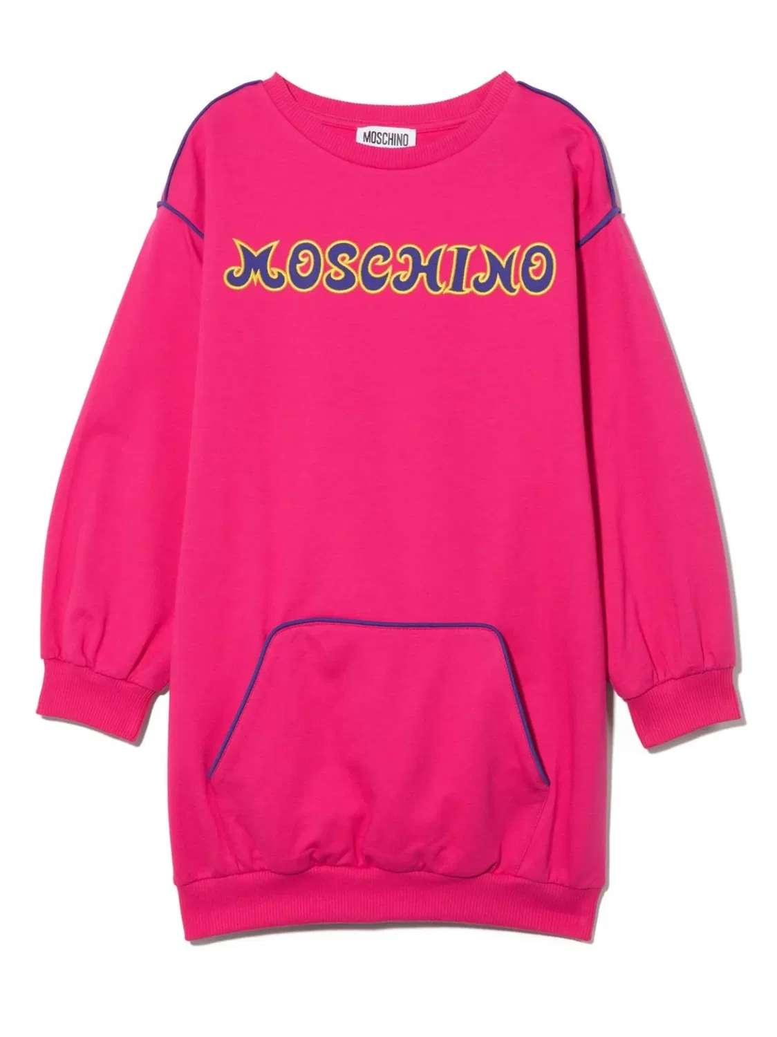 Платье-свитер с вышитым логотипом Moschino, розовый