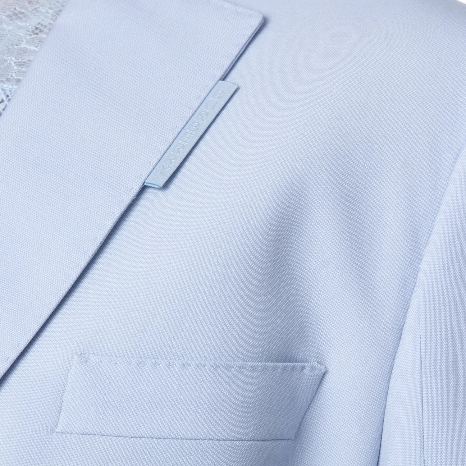 Женский шерстяной блейзер с вырезом Ladies Pale Blue Wool Step-through Blazer Burberry, Pale Blue — фото 3