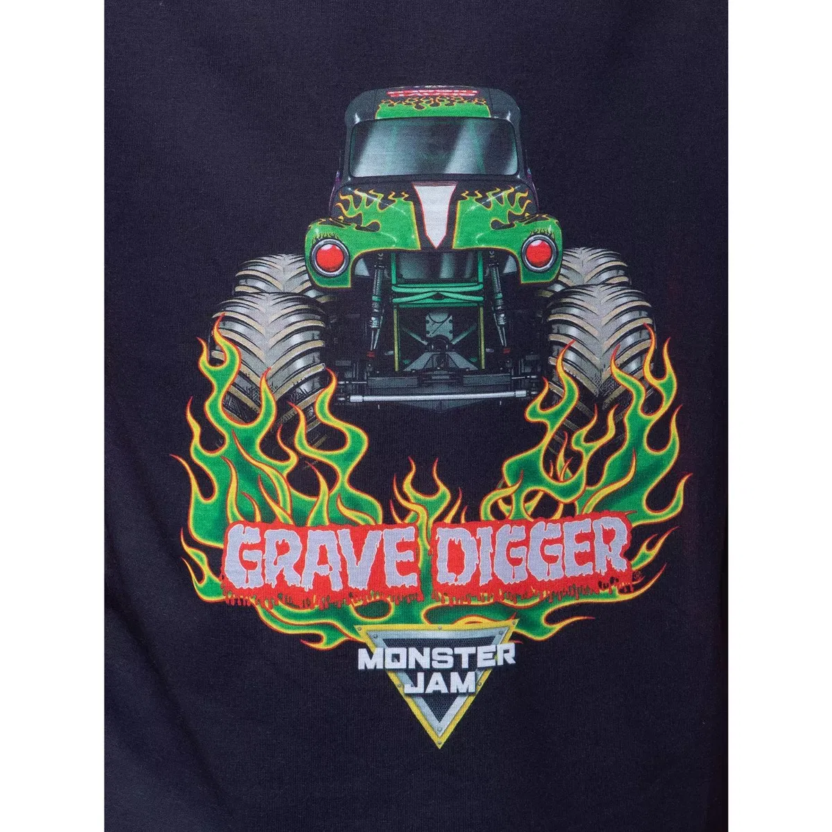 Детский комплект пижамы для мальчиков с принтом Grave Digger Monster Jam, Черный — фото 4