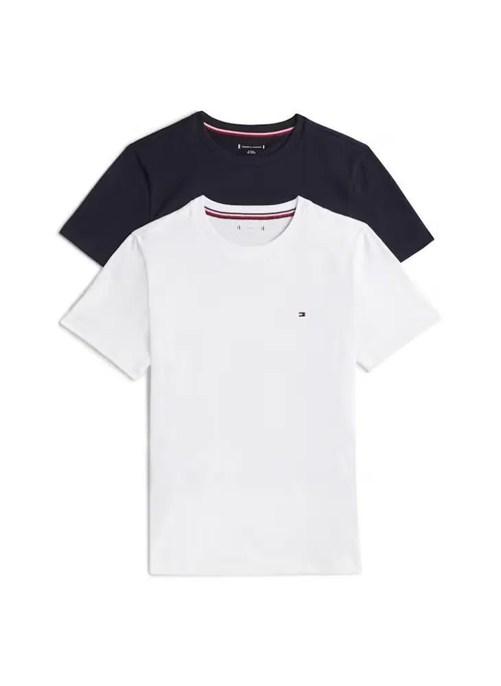Комплект футболок из хлопкового джерси с фирменной отделкой Tommy Hilfiger, мультиколор
