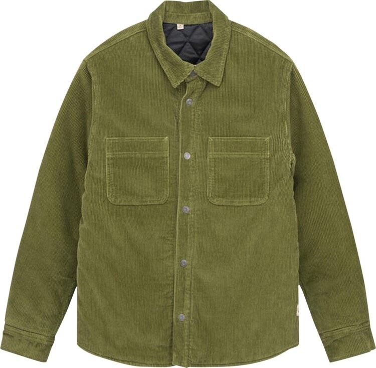 

Рубашка Stussy Cord Quilted Overshirt 'Olive', зеленый