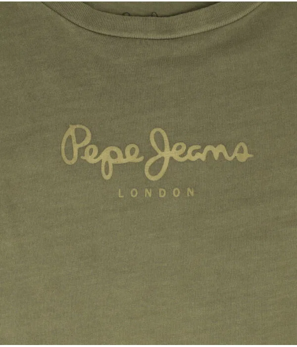 Детская футболка для мальчиков с круглым вырезом West Sir Jr N Pepe Jeans London, зеленый — фото 3