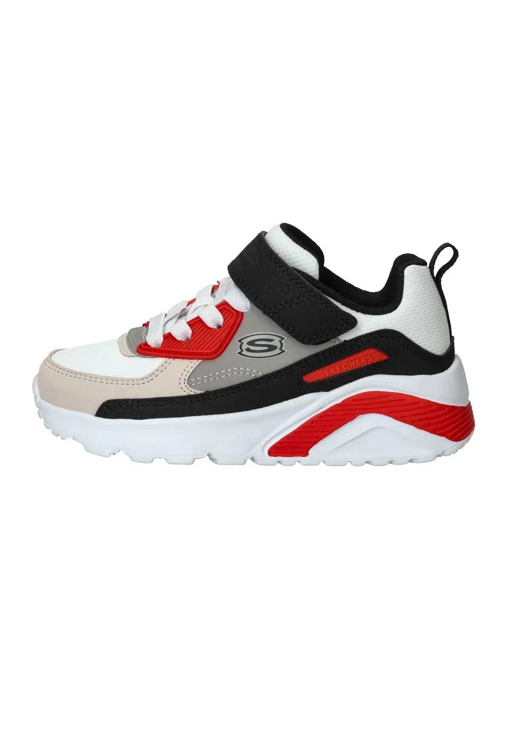 Кроссовки Uno Lite Skechers, White Synthetic/ Black & Red Trim