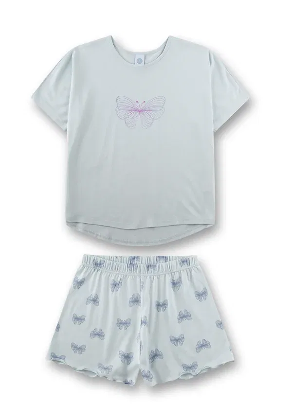 Пижамный комплект с принтом Kurz schmetterling set Sanetta, blau, синий