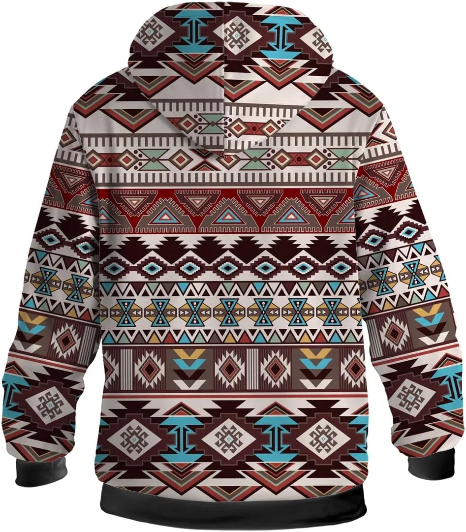 Мужская куртка из флиса с принтом, Zip-up Hoodie, коричневый — фото 4