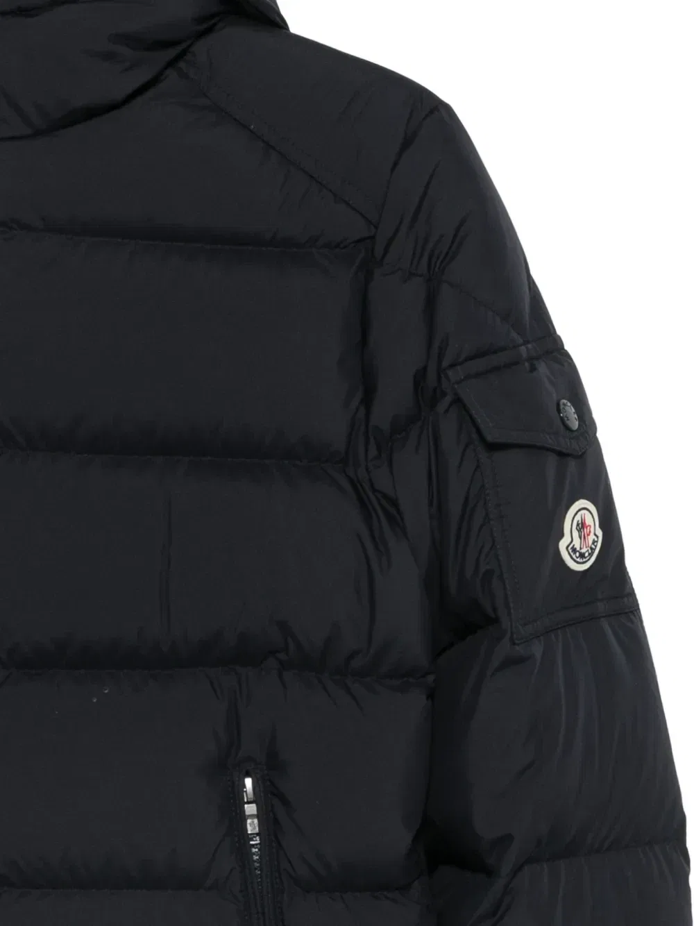 Куртка с капюшоном с нашивкой-логотипом Moncler Enfant, синий — фото 3
