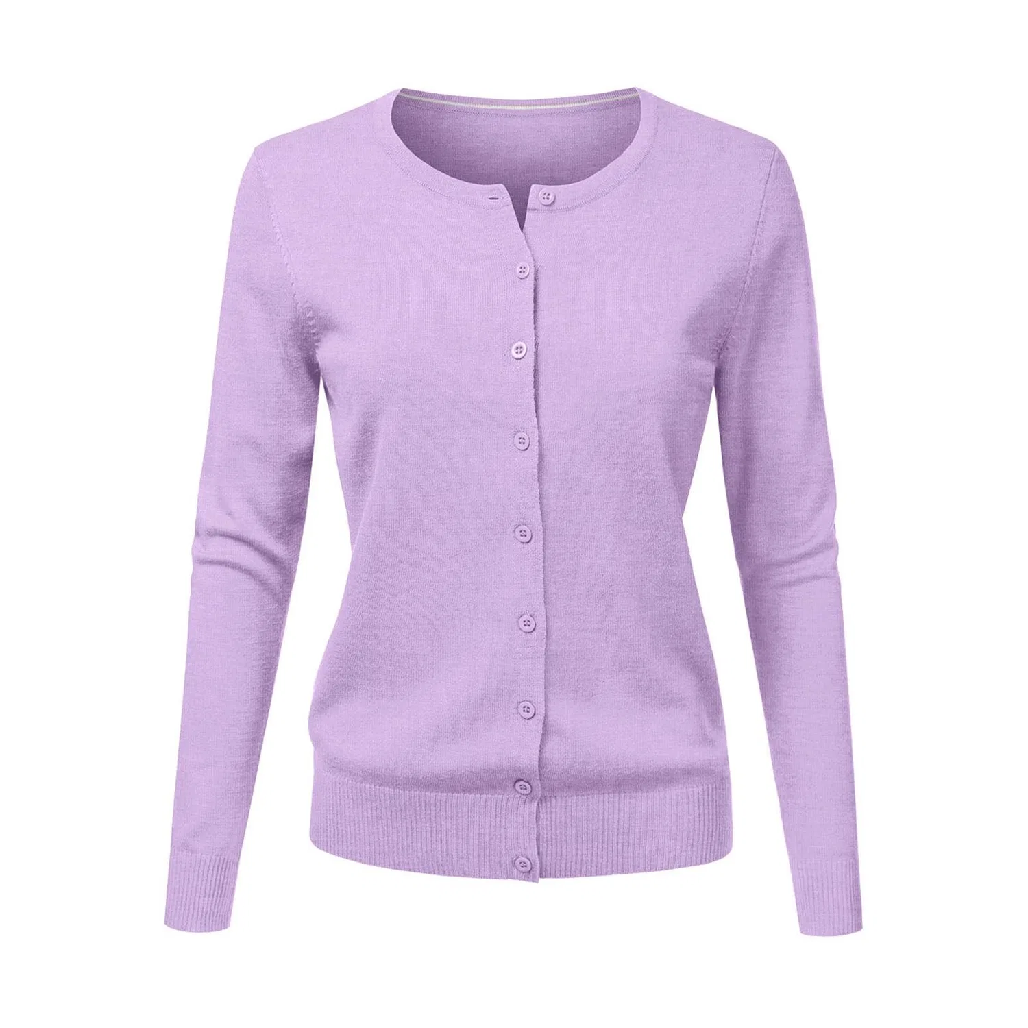 Женский легкий кардиган с длинным рукавом, однотонный, Purple