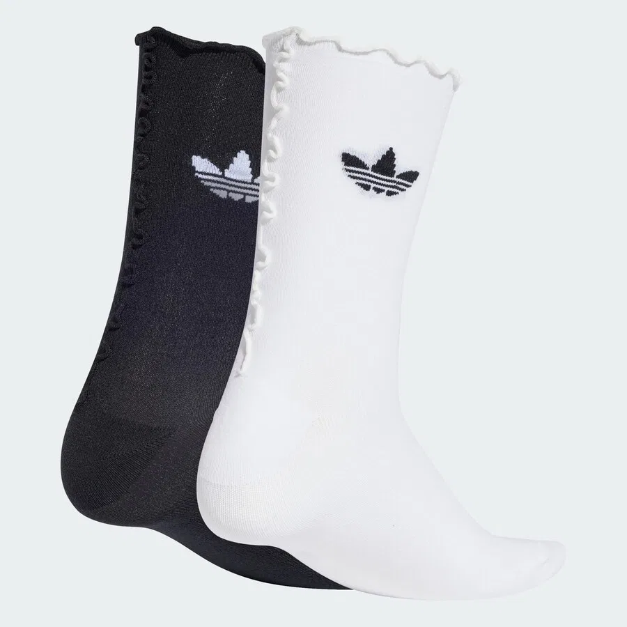 Носки ADIDAS ORIGINALS 'Ruffle' в черно-белом цвете — фото 2