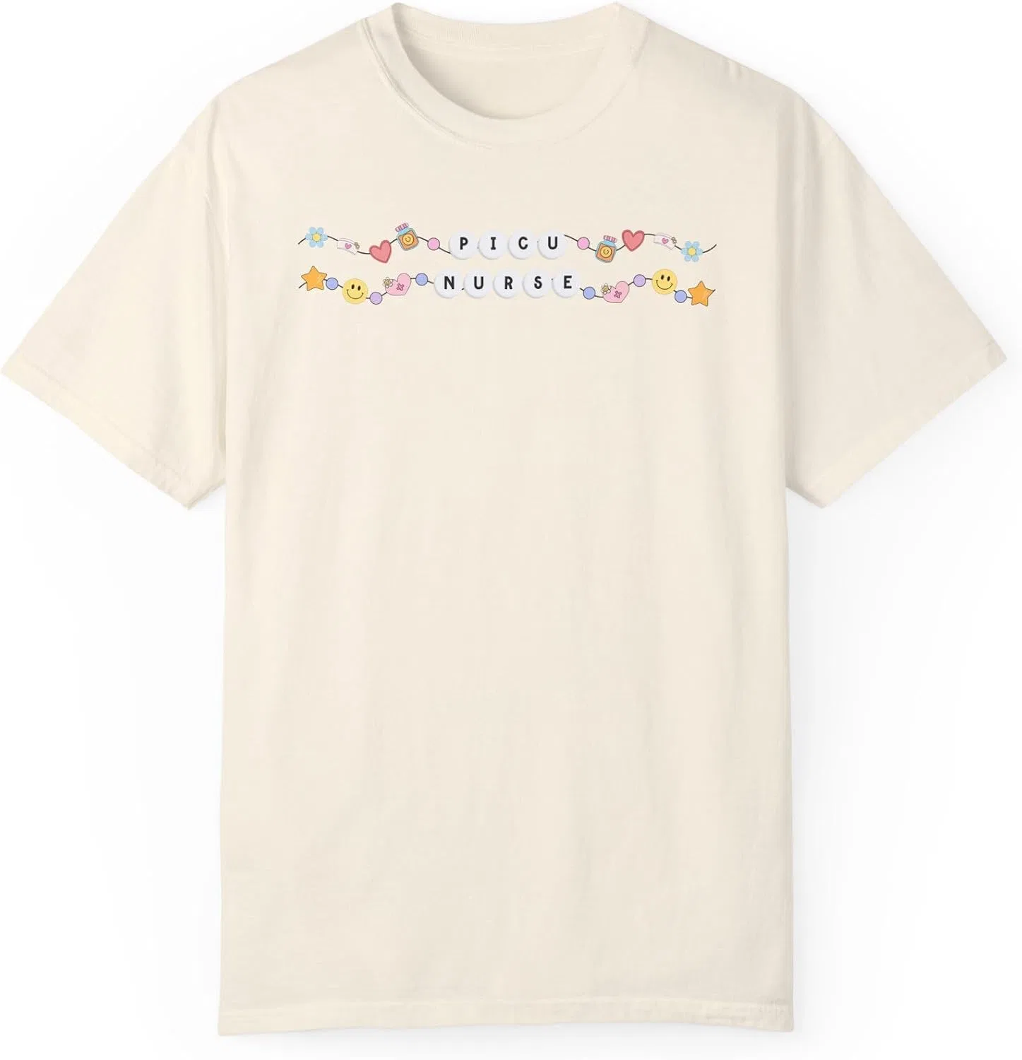 Футболка с принтом Pediatric Intensive Care Nurse Friendship Bracelet, Ivory