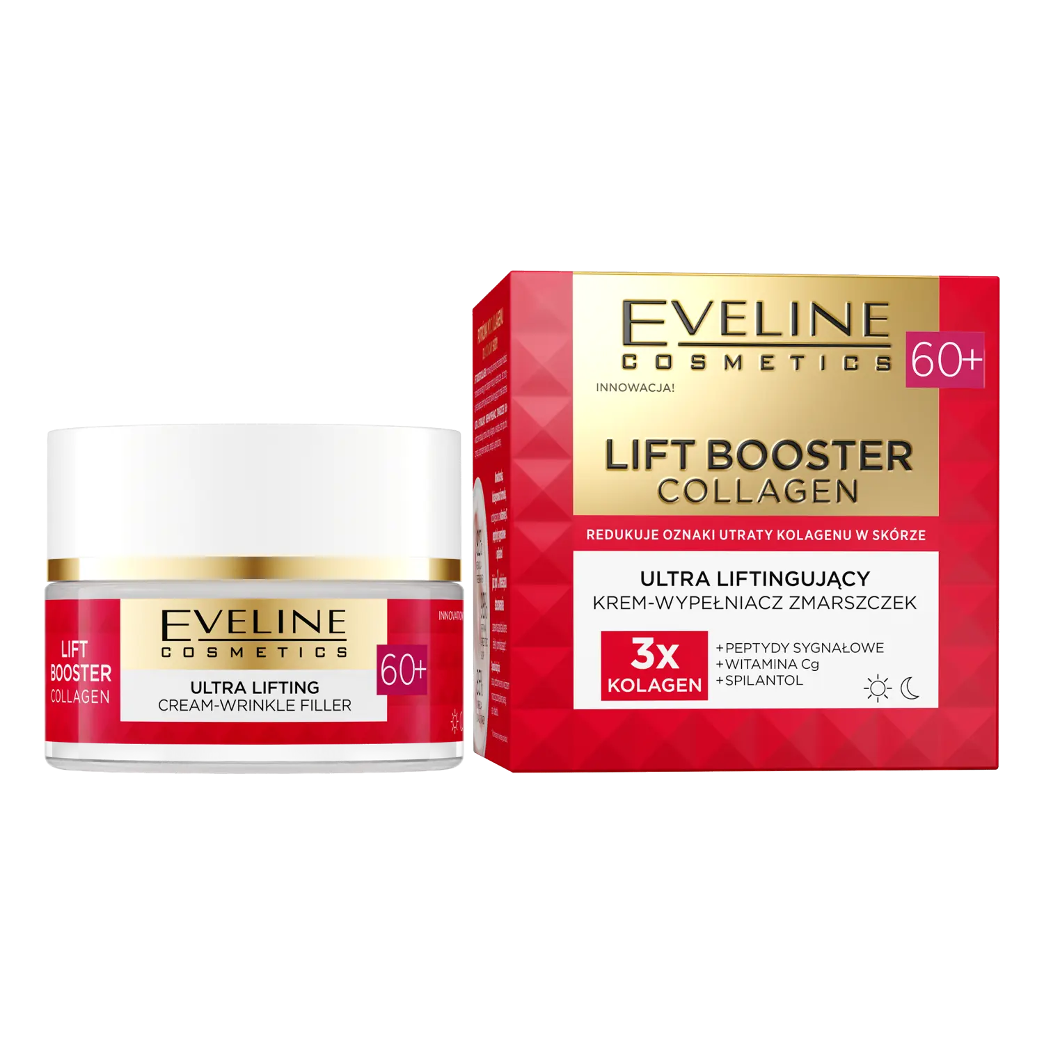 

Ультралифтинговый крем-филлер против морщин для лица 60+ Eveline Cosmetics Lift Booster Collagen, 50 мл