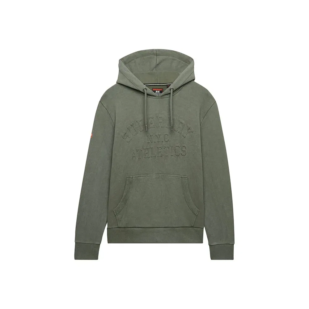 Худи Athletic Emboss Relaxed Fit Superdry, зеленый — фото 3