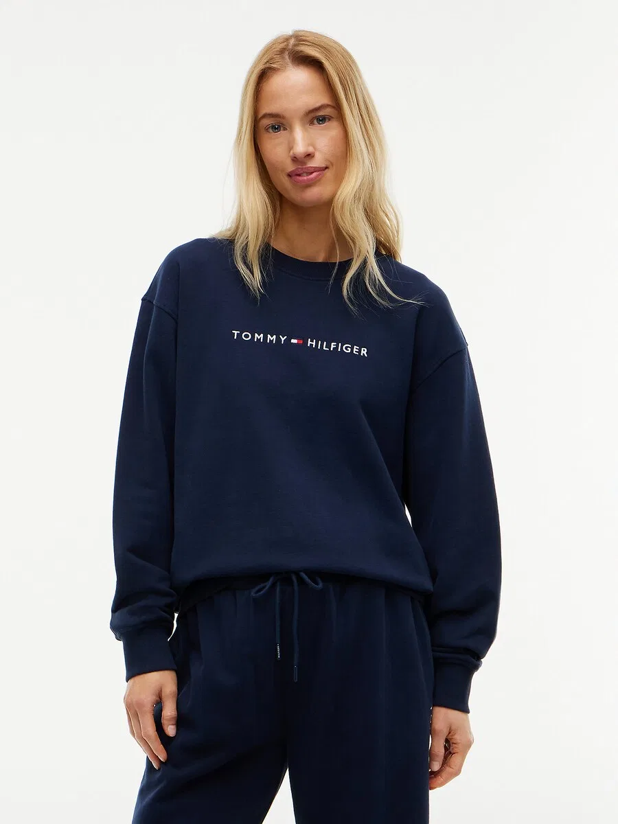 Толстовка TOMMY HILFIGER 'Essential' темно-синего цвета — фото 2