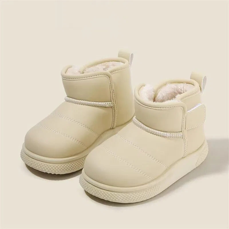 Детские зимние сапоги из вельвета для мальчиков и девочек Zonkacen, Beige — фото 3