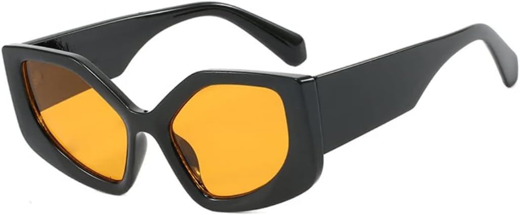 

Солнцезащитные очки с защитой UV400 | Увеличенные линзы "кошачий глаз" с цветными линзами | Для женщин и мужчин | Для занятий спортом на открытом воздухе и вождения DSVIGF, Black Yellow