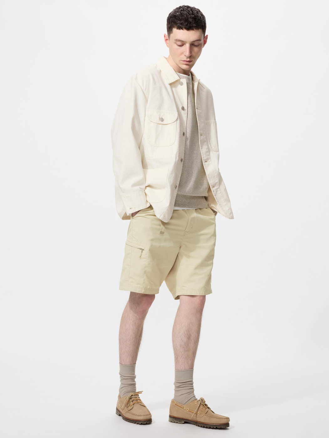 Шорты Uniqlo Geared Shorts 8", 31 бежевый