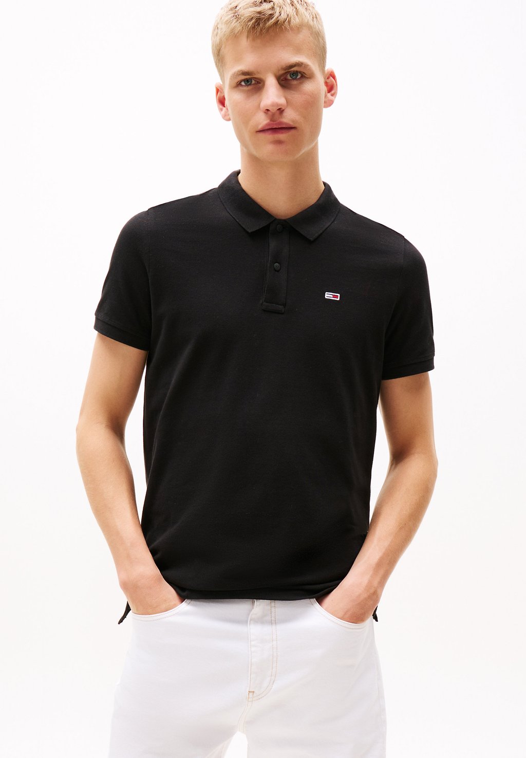 

Поло PLACKET Tommy Jeans, черный