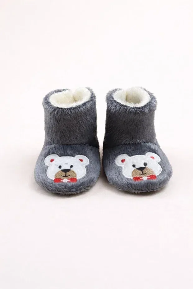 Детские тапочки для девочек с принтом Numix Baby Kids, Gray — фото 2