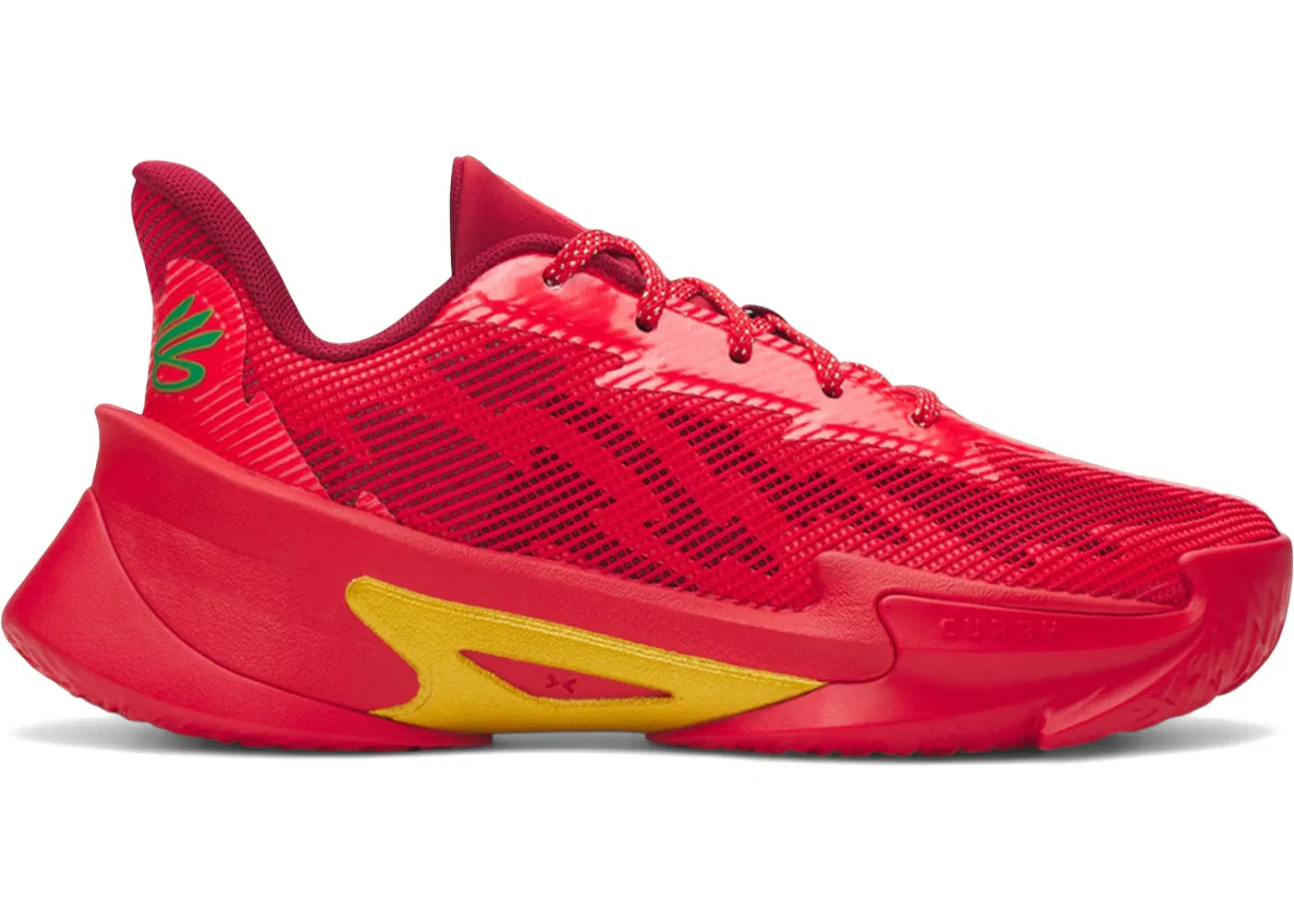 Детские кроссовки для мальчиков баскетбольные Curry Series 7 Under Armour, Red/Racer Red/Team Kelly Green