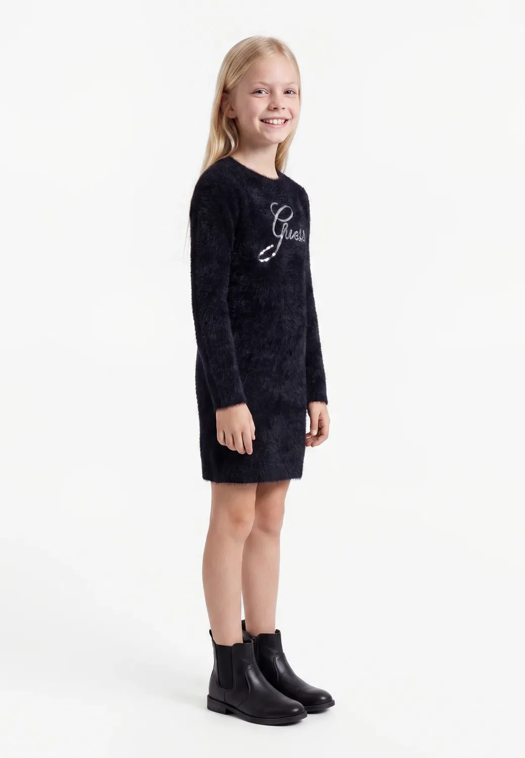 Детское платье-свитер - платье-комбинезон Guess, Jet Black