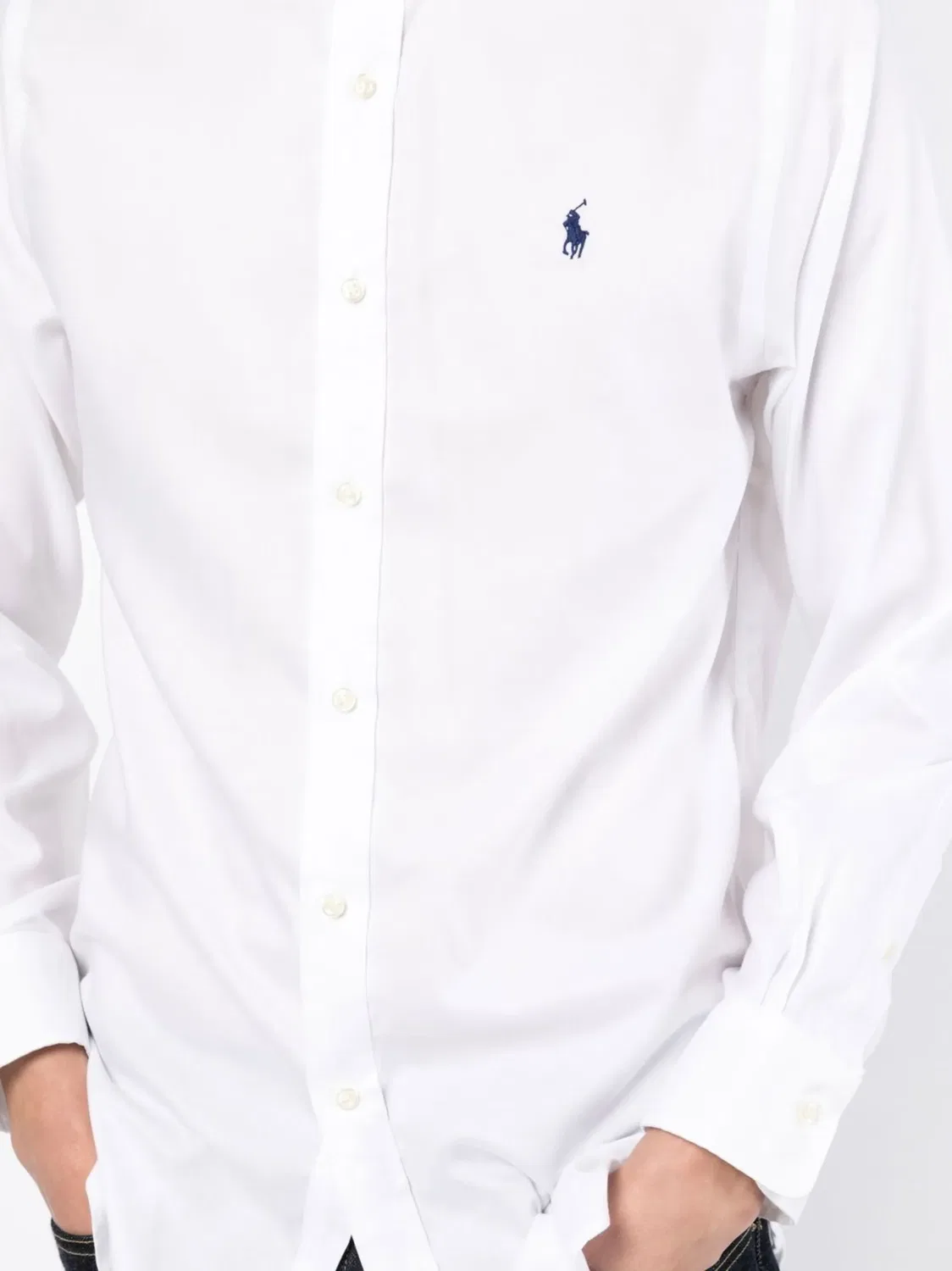 Рубашка из хлопка с лошадкой Polo Ralph Lauren, белый — фото 4