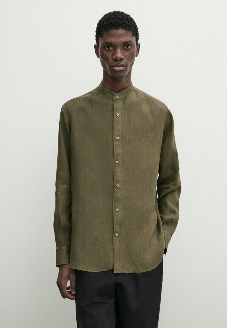 

Рубашка Slim-Textured Massimo Dutti, хаки