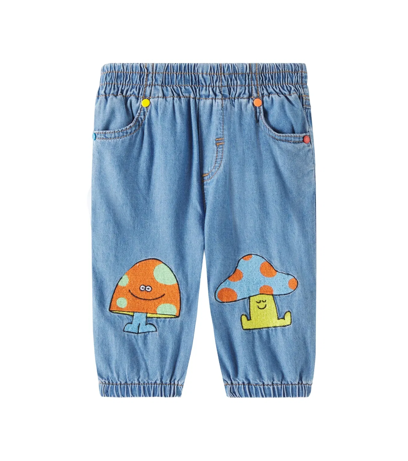 Джинсы с вышивкой Stella Mccartney Kids, синий