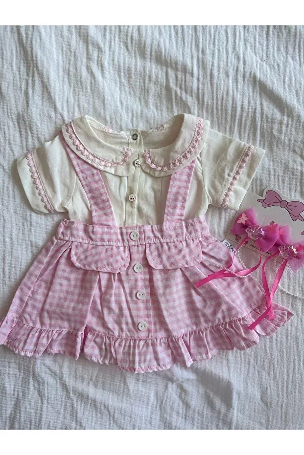 Детское платье для девочек хлопковое Bobby Baby, Pink — фото 2