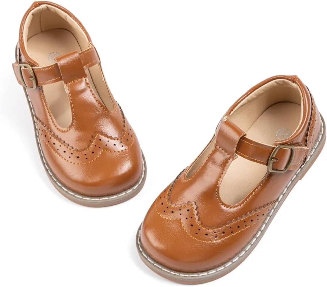 Детские туфли-балетки для девочек с бантом Mary Jane Bellocasa, Light Brown