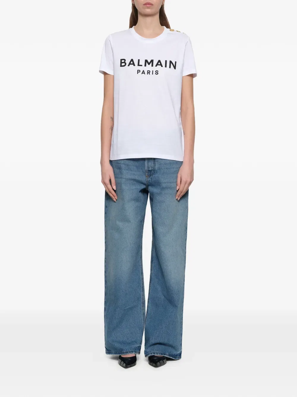 Футболка трикотажная Balmain, белый — фото 2