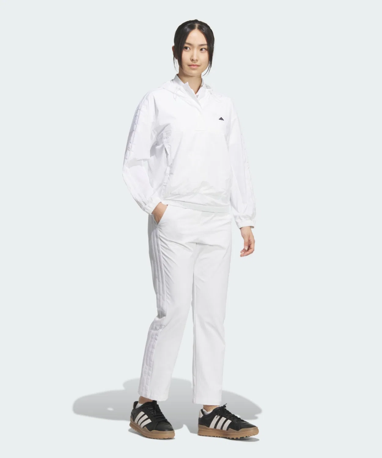 Женская анорак-куртка свободного кроя с капюшоном и длинным рукавом Adidas, White — фото 3